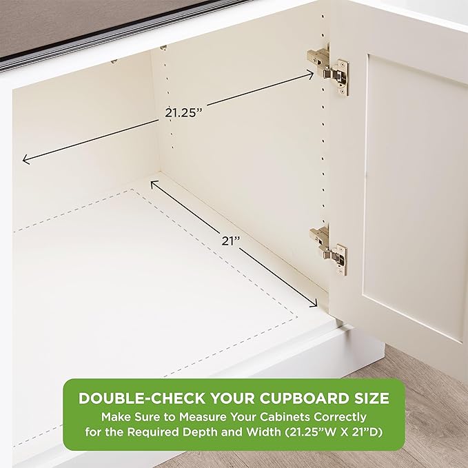 HOLDN’ STORAGE Bamboo Wooden Pull out Cabinet Organizer 20"W x 21"D Requires At Least a 21.25"W x 21"D Cabinet Opening W/Lifetime Limited Warranty, Bamboo Tray and Heavy Gauge Metal Rails