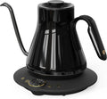 Cocinare Gooseneck Electric Kettle, ±1°F Precise Temperature Control, 1500W Fast Heating, Pour Over Coffee & Tea Kettle with Brew Timer & Keep Warm, Stainless Steel, 0.9L (Soulages Black)