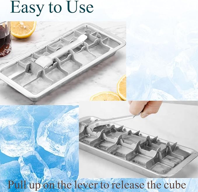 3 Pack Stainless Steel Ice Cube Trays, 18 Slot Ice Tray with Easy Release Handle Detachable Ice Trays for Easily Making Various Ice Cubes and Frozen Foods