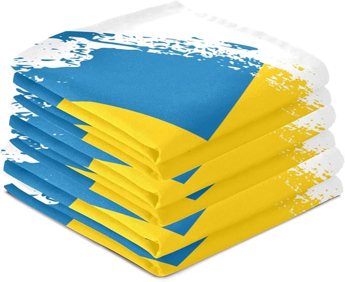 Swedish Flag Brush Stroke Kitchen Towels Set with Hanging Loop, Kitchen Hand Towels, Tea Towels, Premium Dish Towels for Kitchen, Quick Drying Kitchen Towel Set 18”x 28”