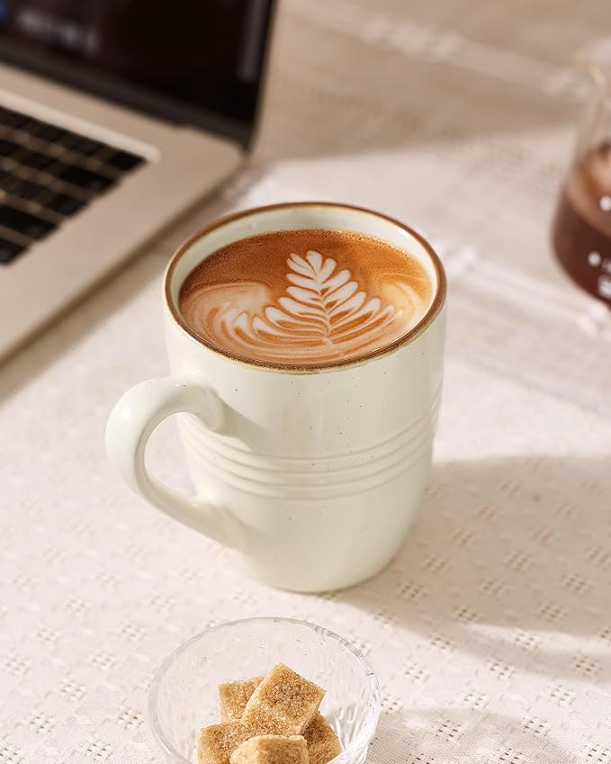 famiware Jupiter Coffee Mugs Set of 4, 14 OZ Coffee Mug, Microwave and Dishwasher Safe, Coffee Cups with Handle for Coffee, Tea, Cocoa, Milk, Multi-color (Pack of 2)