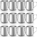 Honeydak 12 Pcs Milk Frothing Pitcher 304 Stainless Steel Steaming Pitchers for Coffee Bar Cappuccino Barista Tools Milk Jug Steamer Frother Cup (8 oz)