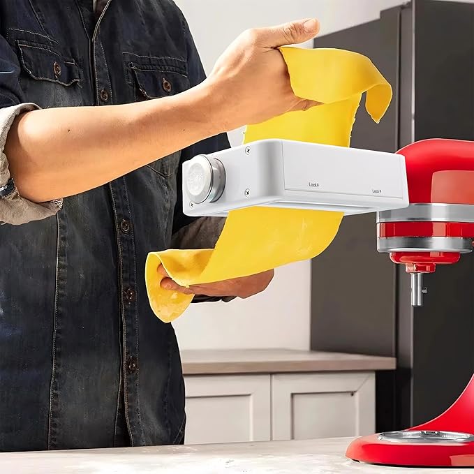 Pasta Maker Attachment 3 in 1 Set for KitchenAid StandMixers Included Pasta Sheet Roller, Spaghetti Cutter,Fettuccine Cutter Maker Accessories, Easy to clean