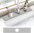 Stone Faucet Mat for Kitchen Sink, Water Absorbent Fast Drying Stone Tray for Sink , Quick Dry Diatomite Splash Guard for Bathroom Counter to Prevent Moisture Buildup, 23.6" x 4", Grey
