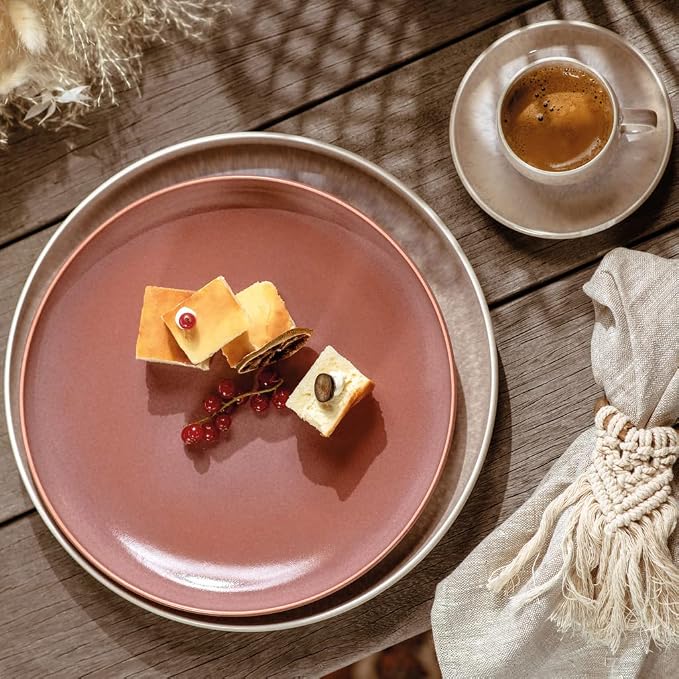 like. by Villeroy & Boch Perlemor Sand Dinner Plate, Premium Porcelain, Made in Germany, Dishwasher and Microwave Safe, 10.5x1 in