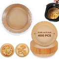 400 Pcs 9 Inch Air Fryer Liners, Round Disposable Non-Stick Food Grade Parchment Baking Paper For 5-12 QT Air Fryers, Microwave, Steamer