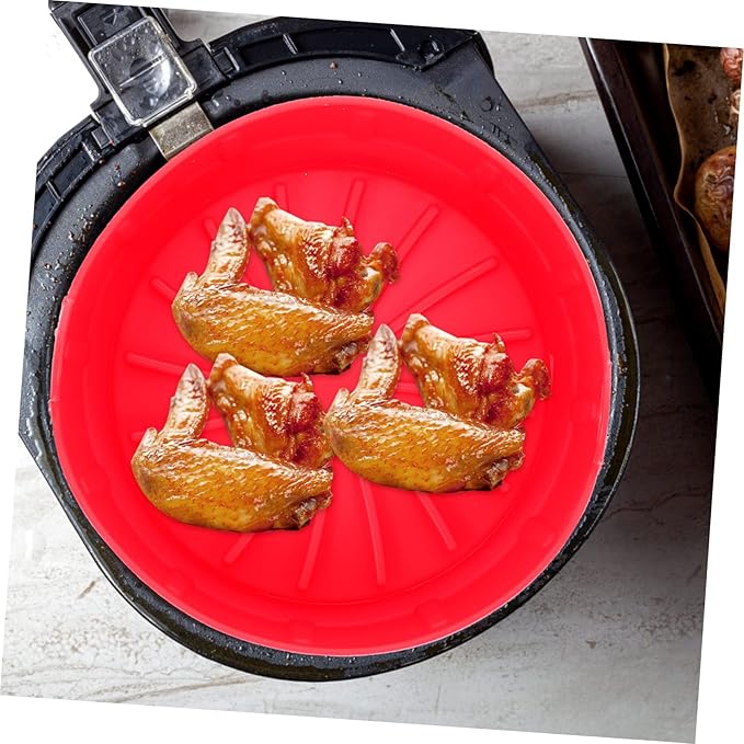 Silicone Pad for Air Fryer Replacement Liner Fry Basket Pot Accessory Red Oven Liner Baking Tray Non-stick Easy to Clean