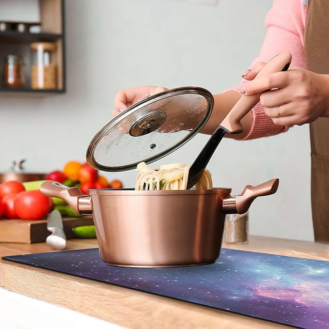 Cosmic Nebula Bursts Stars Purple Trivet Table Runner Heat Resistant 230F for Hot Dishes Pots Plates Kitchen Dining Table Protector Decorative 39.37 X 11.8 Inch