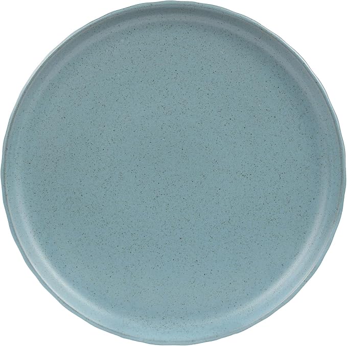 Sango 16-Piece Stoneware Dinnerware Set for 4, Semi-Matte Teal Plates and Bowls Sets with Rustic Speckled Glaze, Ceramic Dish Set, Elegant Boho Farmhouse Dishes, Microwave & Dishwasher Safe, Kaya Blue
