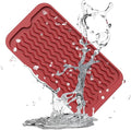 ZLR Silicone Sponge Holder & Sink Caddy Tray (6" x 12") - Narrow Dish Drying Mat for Kitchen Counter - Waterproof Soap Dispenser Organizer, Non-Slip Bathroom Vanity Tray (Lava Red)