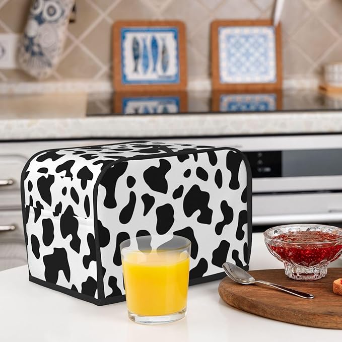 Toaster Cover 2 Slice Cow Print Kitchen Small Appliance Covers with Pockets Dust and Fingerprint Protection