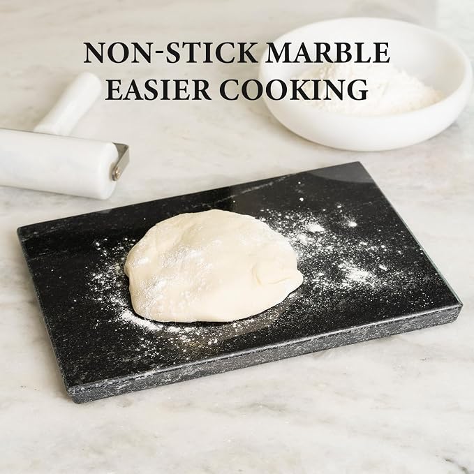 Koville Brazilian Natural Granite Cutting Board for Kitchen, 12x8inch Extra Large Hand Crafted Stone Slab for Cheese, Charcuterie, Pastry Board - Wedding Gift, House Warming Gift