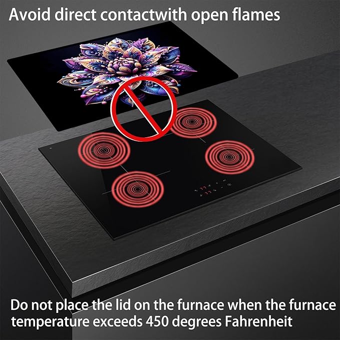 Stove Cover Stove Covers For Electric Stoves Foldable Multipurposeglass Top Protector Thick Natural Rubber Anti-Slip Coating Expands Usable Space (27.9inx20in) (Colorful flowers33)