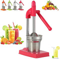 Cast Iron Juicer Hand Press, Effective Stainless Steel Manual Juicer, with Non-Skid Cup Base Effort Saving Lever for Fresh Lemonade OrangeJuice for Home and Kitchen
