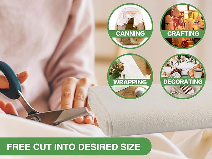 Olicity Cheese Cloths, Grade 100, 45 Sq Feet, Reusable Cheese Cloth with Closed Edges Fabric Fine Mesh Cloth, Unbleached Cotton Muslin Cheesecloth for Straining, Baking, Milk, Free Cutting - 5 Yards