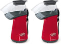 Presto 04863 Poplite Hot Air Popcorn Popper - Built-In Measuring Cup + Melts Butter,Easy to Clean,Built-In Cord Wrap,18 Cups,Red,(Pack of 2)