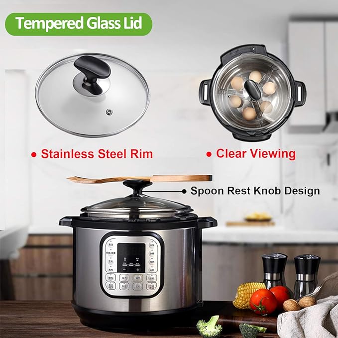8 Quart Pressure Cooker Accessories Compatible with Instant Pot 8 Qt Only - Steamer Basket, Silicone Sealing Rings, Egg Bites Mold, Glass Lid, Springform Pan, Egg Steamer Rack and More