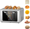 Whall 4-Slice Smart Toaster with Touchscreen & Extra-Wide Slots, Dual Independent Control, 6 Browning Levels & 6 Bread Types, Memory Function,Countdown Timer, Ideal Kitchen Gift