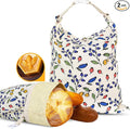 2 Pack Beeswax Bread Bags - 17x13 Inch Reusable Bread Storage Bags,Bees Wax Lined Bread Bags for Home Cooks fresh bread storage Easy Clean (Berry)