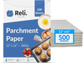 Reli. 500 Pcs Parchment Paper Sheets, 12x16 in. | White, Non-Stick, Pre-Cut Pan Liners | Baking, Air Fryer, Grilling