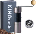 【Iron Gray】KINGrinder K6 Manual Hand Coffee Grinder with Straight Handle for French Press, Drip, Espresso with Assembly Consistency Stainless Steel Conical Burr Mill, 25-35g Capacity