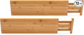 Lipper International Bamboo Wood Custom Fit Adjustable Dresser and Kitchen Drawer Dividers, 18 1/8" to 22" Deep x 5" Tall, Set of 12