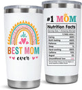 LHSCVUFASC Mothers Day Gifts for Mom, Best Mom Ever Tumbler Mug, Birthday Gifts for Mom From Daughter Son, Christmas Gift for Women Wife, Mama 20 oz Coffee Tumbler Cup