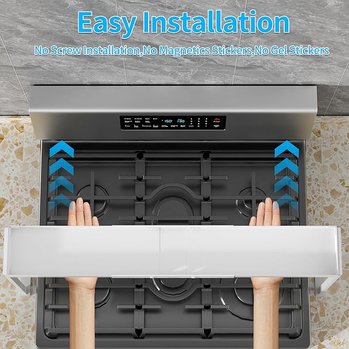 BOIVSHI Stove Top Shelf, Stove Rack Shelf for Back of Stove, Over the Stove Spice Rack,Over Stove Spice Rack Adjustable 27-33 inch for Kitchen Stove, Oven, Sink Spice Organizer, White