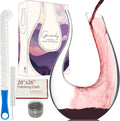 Wine Decanter with Cleaning Tools- Handmade Lead-free Crystal Swan-neck Decanter, Improves Wine Taste Smoother, Wine Accessories, Wine Gifts, 1500ml