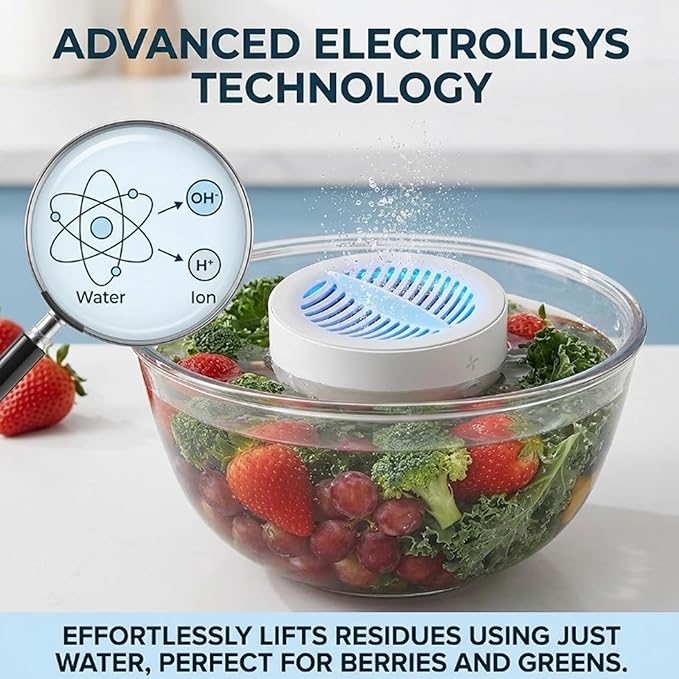 Puribreeze Vegetable Cleaner, Fruit Cleaner Machine, Vegetable Cleaners Device, Portable for Home Kitchens, Rv Travel, and Health-Conscious Families Needing Effortless Produce Care (1)