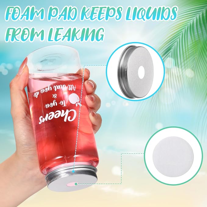 Pickmesh 48 Pcs Employee Appreciation Gifts Bulk 13.5 oz Plastic Thank You Cups Clear Reusable Tumbler with Straw and Lid for Employees Coworker Staff Team Teacher Gifts