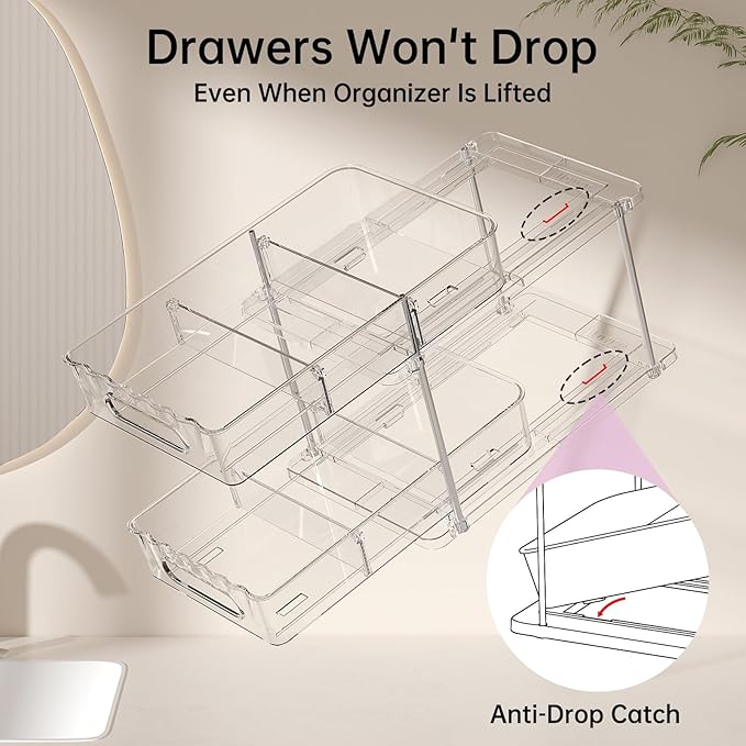 Delamu 2-Tier Multi-Purpose Bathroom Under Sink Organizers and Storage