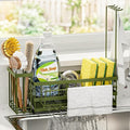Sponge Holder for Kitchen Sink – Rustproof Stainless Steel with Detachable Drainboard, Brush Rack & Towel Bar | Compact, Non-Slip Design for Countertop Bathroom