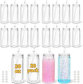 20 Oz Acrylic Snow Globe Tumbler, 20 Pack Pre-Drilled Double Wall Plastic Snowglobe Cup for Glitter Snow Globe Diy, with Clear Lid