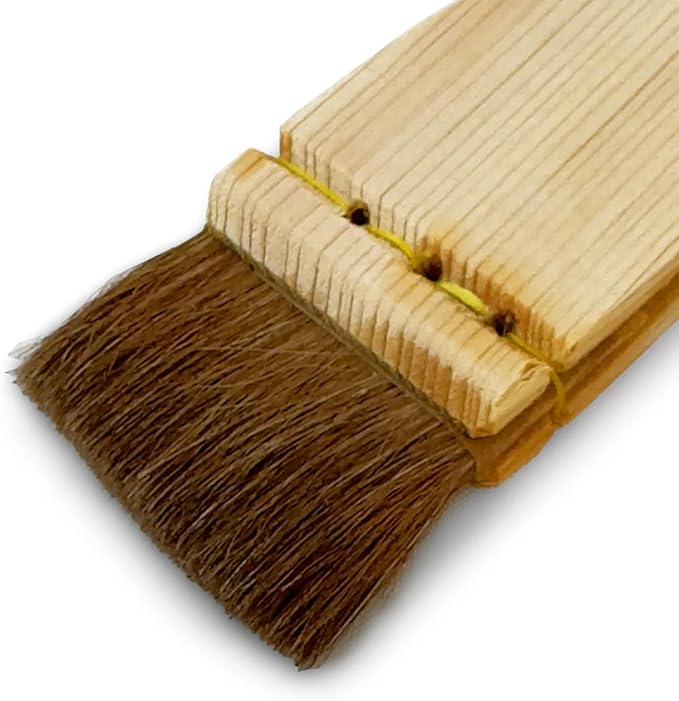 Horsehair Basting Brush - Natural Bristles with Wooden Handle - For BBQ, Baking & Cooking