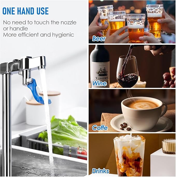 14 inch Glass Filler Faucet, Glass Filling Station Water Station Drinking Water Faucet with 1/4" & 3/8" Adapters & Sealing Tape, Male for Bar Cafe Restaurant Kitchen Hotel Public Lounge