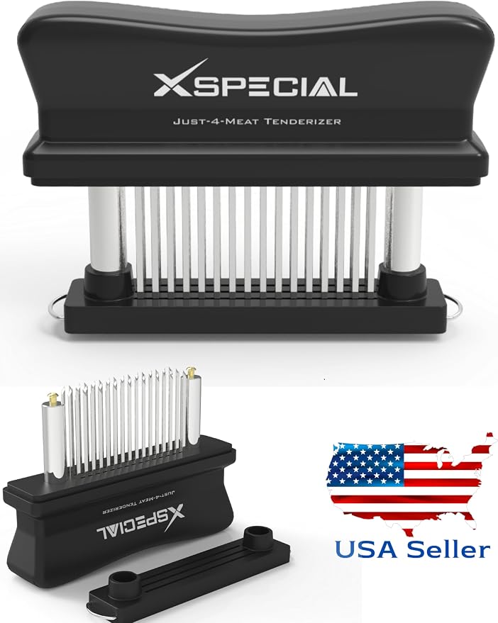 XSpecial Meat Tenderizer Tool 48 Blades Stainless Steel - Kitchen Cooking Gadgets Tools with Ultra Sharp Needle That Makes Steak & Chicken Tender - No More Hammer, Meat Pounder Or Mallet