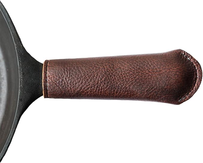 Leather Cast Iron Skillet Pan Handle Cover (Long 5.75")