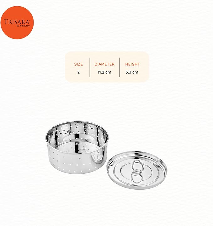 Trisara Stainless Steel Round Paneer Maker/Mould with Lid | 11 cm |Size 2 | Curd/Cheese/Tofu Maker | Strainer for Paneer/Tofu | Homemade Paneer Press/Machine