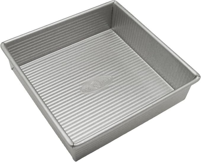 USA Pan Bakeware Nonstick Square Cake Pan,8 Inch,Aluminized Steel,(Pack of 6)