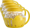 Ecolution Patented Micro-Pop Microwave Popcorn Popper with Temperature Safe Glass, 3-in-1 Lid Measures Kernels and Melts Butter, Made Without BPA, Dishwasher Safe, 1.5-Quart, Yellow (Pack of 4)