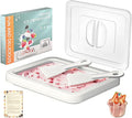 Rolled Ice Cream Maker Kit with Lid, 2 Spatulas & Recipe Guide - Instant Freeze Tray for Homemade Roller Ice Cream, Fun Family Activities (White)