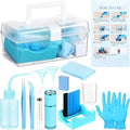 LemonRoad 15 Pcs Snow Globe DIY Tumbler Tool Kit Include Storage Box Squeeze Bottle Funnel Silicone Cup Cradle Measuring Cup Flashlight for Beginner Making Supplies Thanksgiving Day Gifts(Blue)