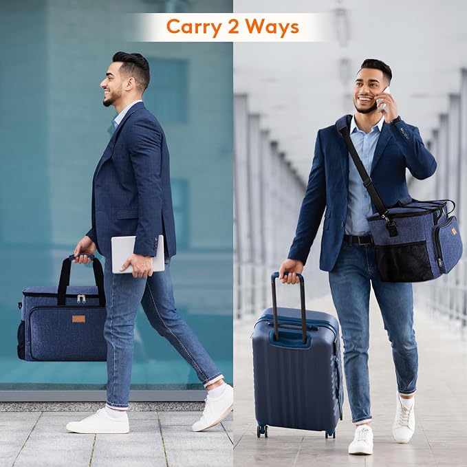 Lifewit Medium Lunch Bag Insulated Lunch Box Soft Cooler Cooling Tote for Adult Men Women, Dark Blue 48-Can (33L)