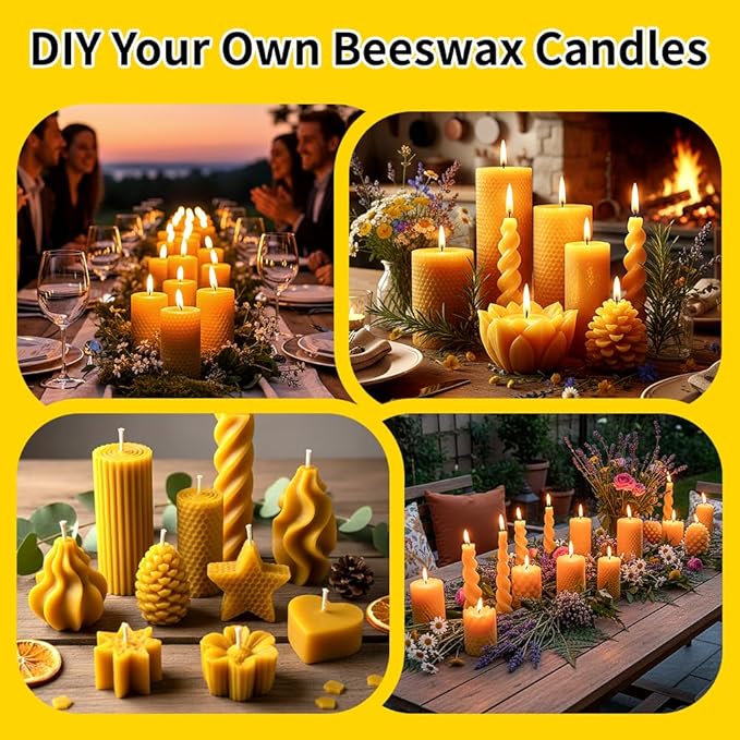 30pcs Beeswax Sheets for Candle Making, Ideal for Beekeeping and Candle DIY