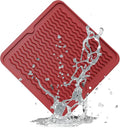 ZLR Silicone Dish Drying Mat 12" x 12" Square - Small Heat Resistant Trivet & Countertop Protector for Air Fryer, Coffee Maker - Waterproof Kitchen Drain Pad for Cups, Fruit (Lava Red)
