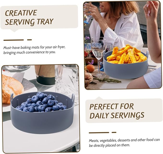 Reusable Air Fryer Basket Liner Silicone Pad for Air Fryer Accessories Oven Liner for Bottom Non-stick Easy to Clean
