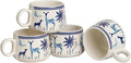 Servo Best Handmade Cermaic Tea Cup Set of 4-5 Oz Small Cups for Espresso, Cappuccino, Tea, Chai – Dishwasher & Microwave Safe – Gift Set for Coffee Lovers, Kitchen, Home, Office - Blue Jungle