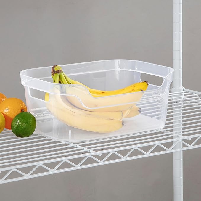 Clear Plastic Storage Bins, 8-Pack Medium Open Front Organizer for Pantry, Kitchen, Fridge & Cabinet, 13" x 9.5" x 5.25 (8)