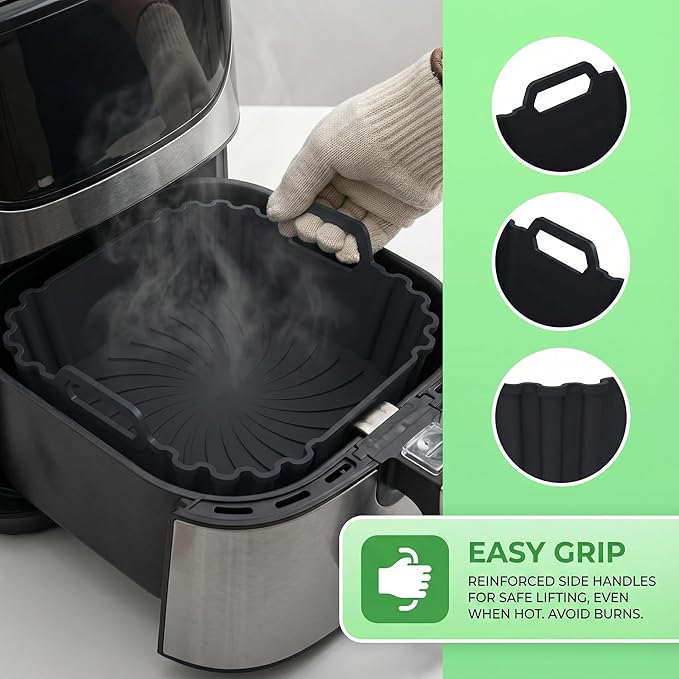 160Pcs 9.5x5 Bread Pan Liners+2 Pack Reusable Silicone Air fryer basket liners